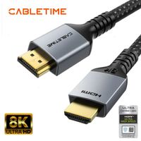 Cable HDMI 2.1 Ultra High Speed 8K 60Hz 4K 120Hz CABLETIME 48Gbps eARC 2 Metros Nylon Trenzado