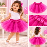 DISFRAZ NIÑA FALDA TUTU  3 CAPAS (1 años a 6 años) - FUCSIA