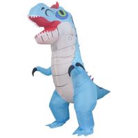 Disfraz Inflable Dinosaurio Delgado para Adulto Celeste