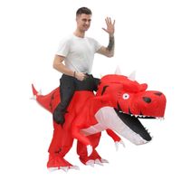 Disfraz Inflable de Dinosaurio Montable con Púas para Adulto Rojo
