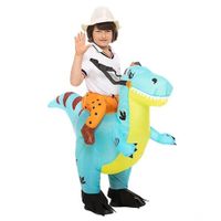 Disfraz Inflable Dinosaurio Montable para Niño Celeste