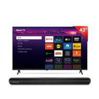 Combo AIWA: Smart TV 43"" FHD Roku + Barra de Sonido 40W