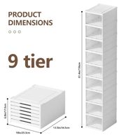 Organizador De Zapatos  Zapatera Plegable De 9 Niveles Color Blanco Acrilico