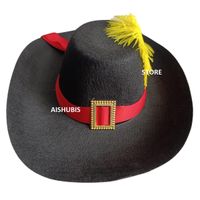 Sombrero negro mosquetero gato con botas talla estándar disfraz Halloween