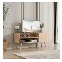 Mesa de TV Funcional 50"" TU MESITA Eva Melamina 18mm color Duna 1 puerta