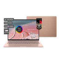 Laptop ASUS 14"" Oled Rose Pink UX3480QA-U1081W X1-Plus 8GB 512GB + Funda