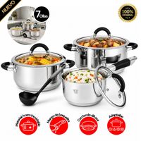 Juego de Ollas Miray JOM-506N 7 pzas Acero Inox