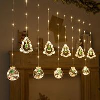 Cortina Led Navideña Con Árboles Y Luz Cálida