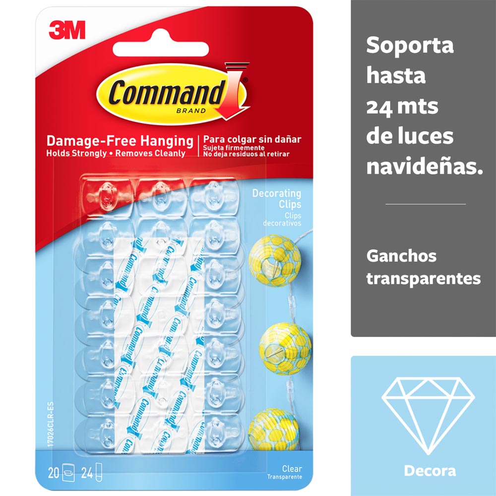 Autoadhesivos COMMAND Clear Mini Blíster 20un