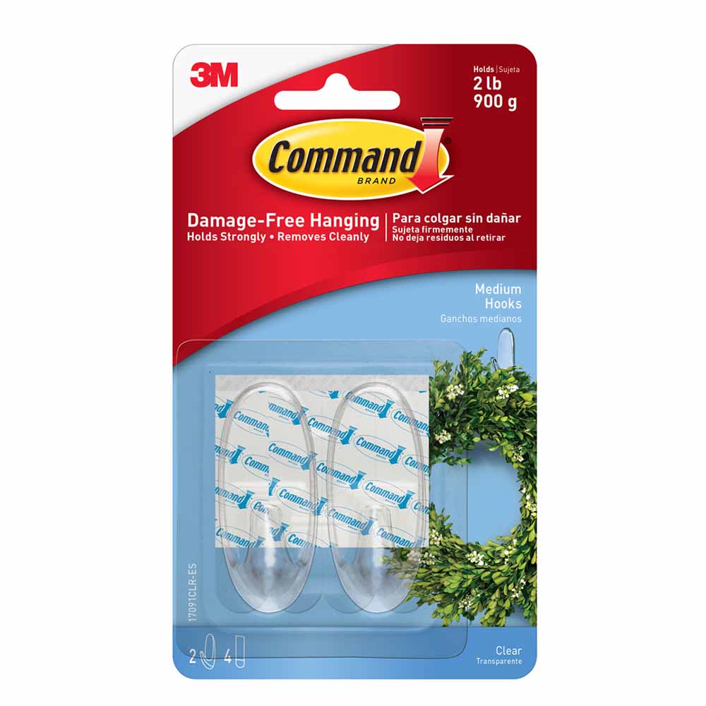 Grancho Grande COMMAND Mediano Blister 2un Transparente
