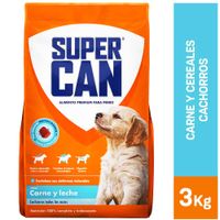 Alimento para Perros Cachorros SUPER CAN sabor Carne y Leche Bolsa 3Kg