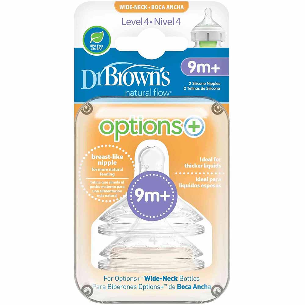 Tetinas de Silicona DR. BROWN´S Opt+ Boca Ancha Paquete 2un