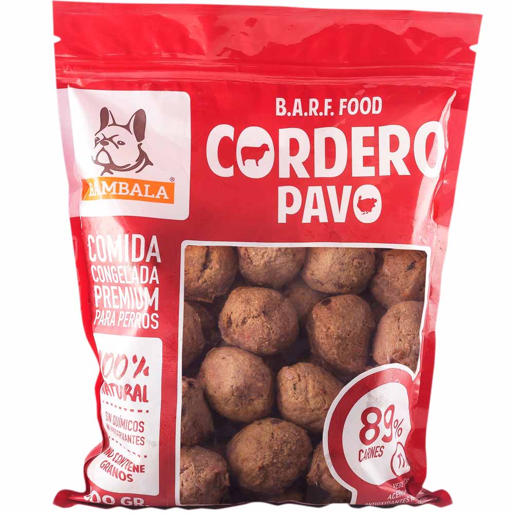 Comida congelada para perros RAMBALA Premium Cordero Pavo Bolsa 32g