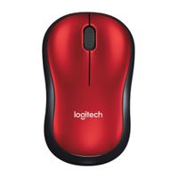 Mouse inalámbrico Logitech M185 1000 dpi, 3 botones, rojo