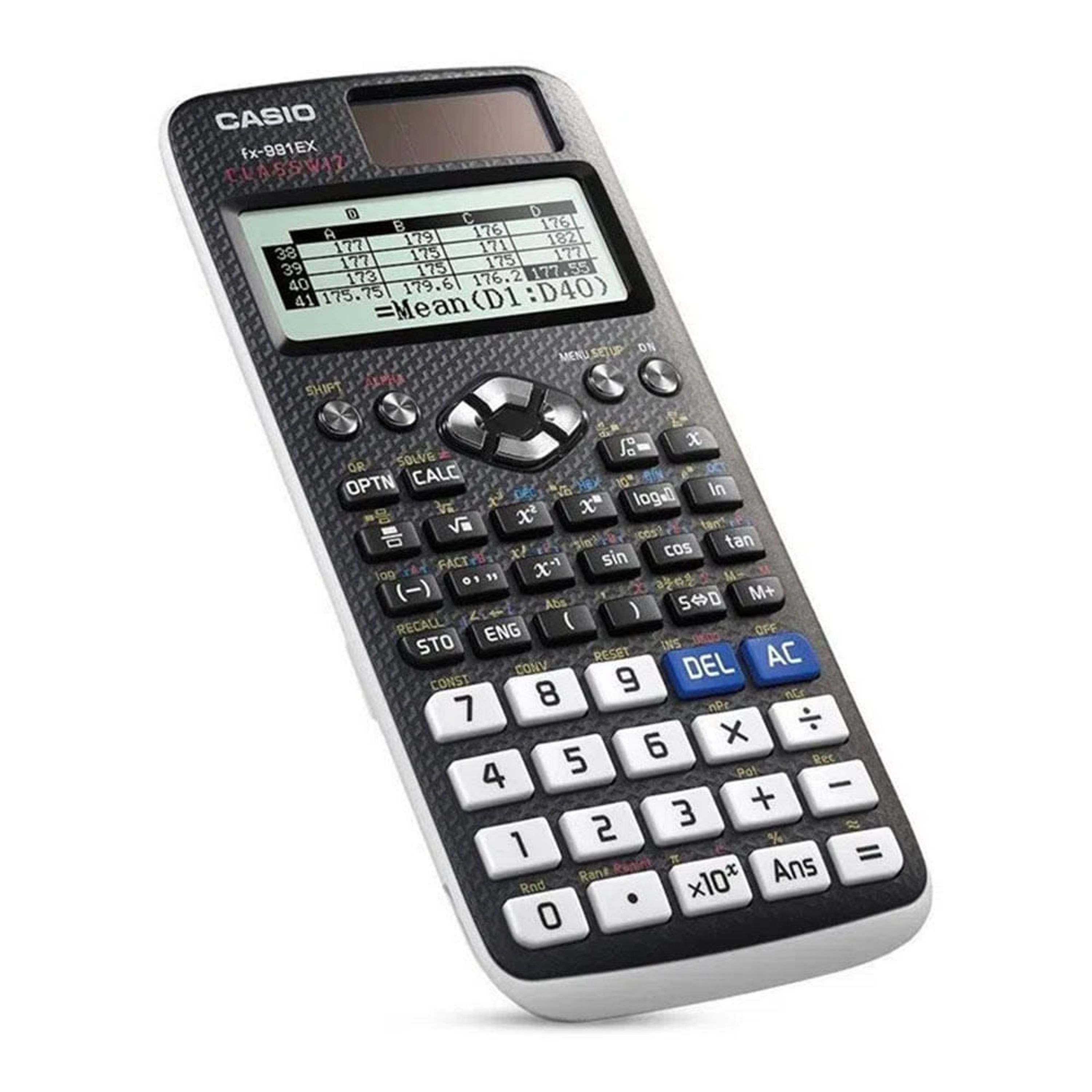 Calculadora científica Casio Classwiz 12 dígitos, 255 funciones, funciona a  pila y energía solar, negro - Shopstar