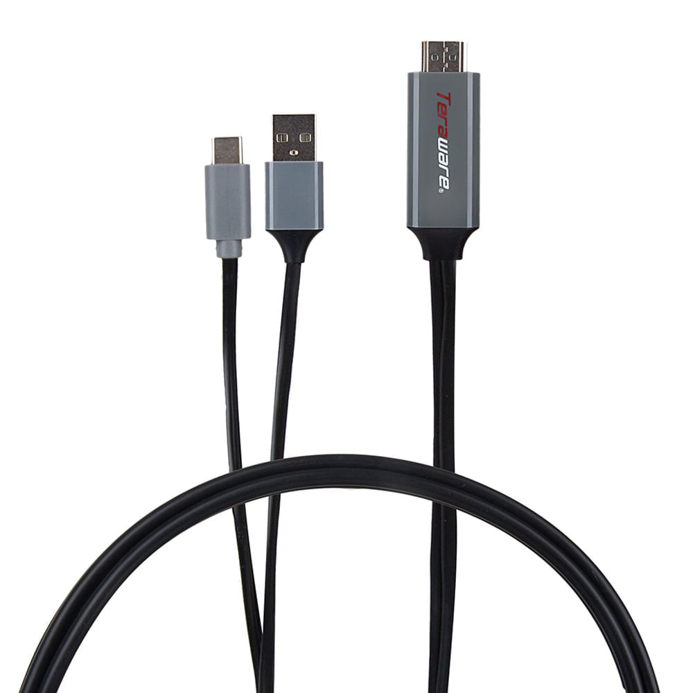 Cable tipo C a hdmi Teraware + cable usb auxiliar 2 m