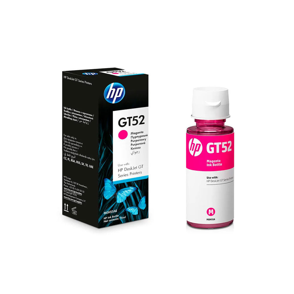 Botella de tinta HP Gt52 magenta rinde 8000 páginas 70 ml