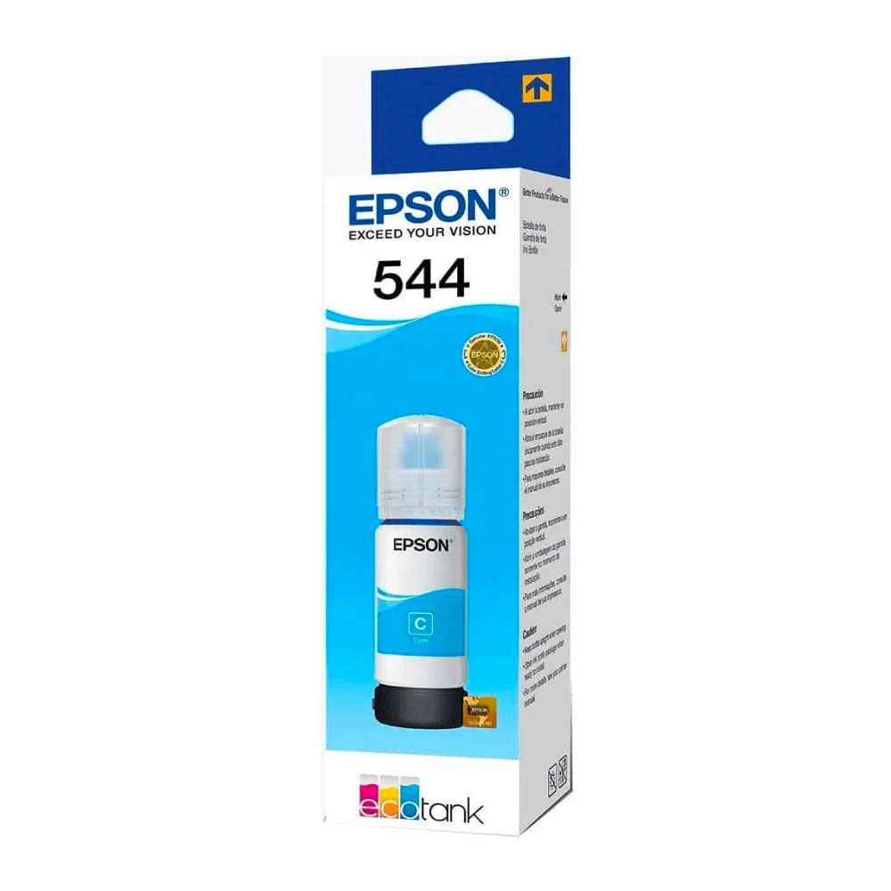 Botella de tinta Epson T544220 cyan rinde 7500 páginas 65 ml