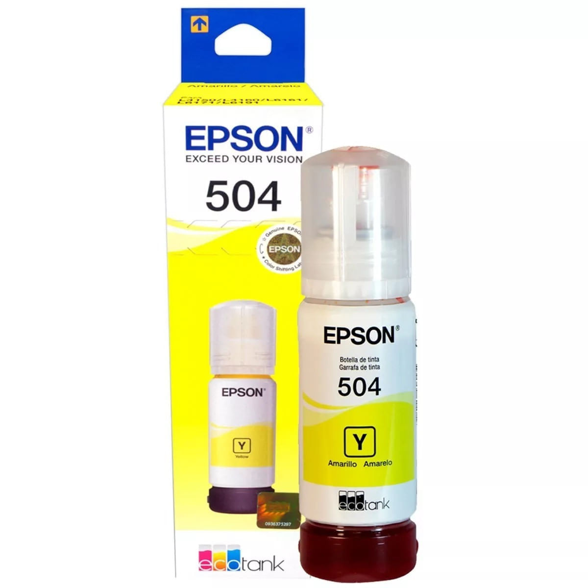 Botella de tinta Epson T504420 amarillo rinde 7500 páginas 70 ml