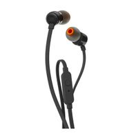 Audífono in ear con micrófono JBL T110 cable flat, conector 3.5 mm, negro
