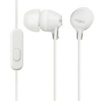 Audífono in ear con micrófono Sony MDR-EX15AP almohadillas de silicona, conector 3.5 mm, blanco