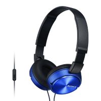 Audífono on ear con micrófono Sony MDRZX310AP almohadillas acolchadas, conector 3.5 mm, azul