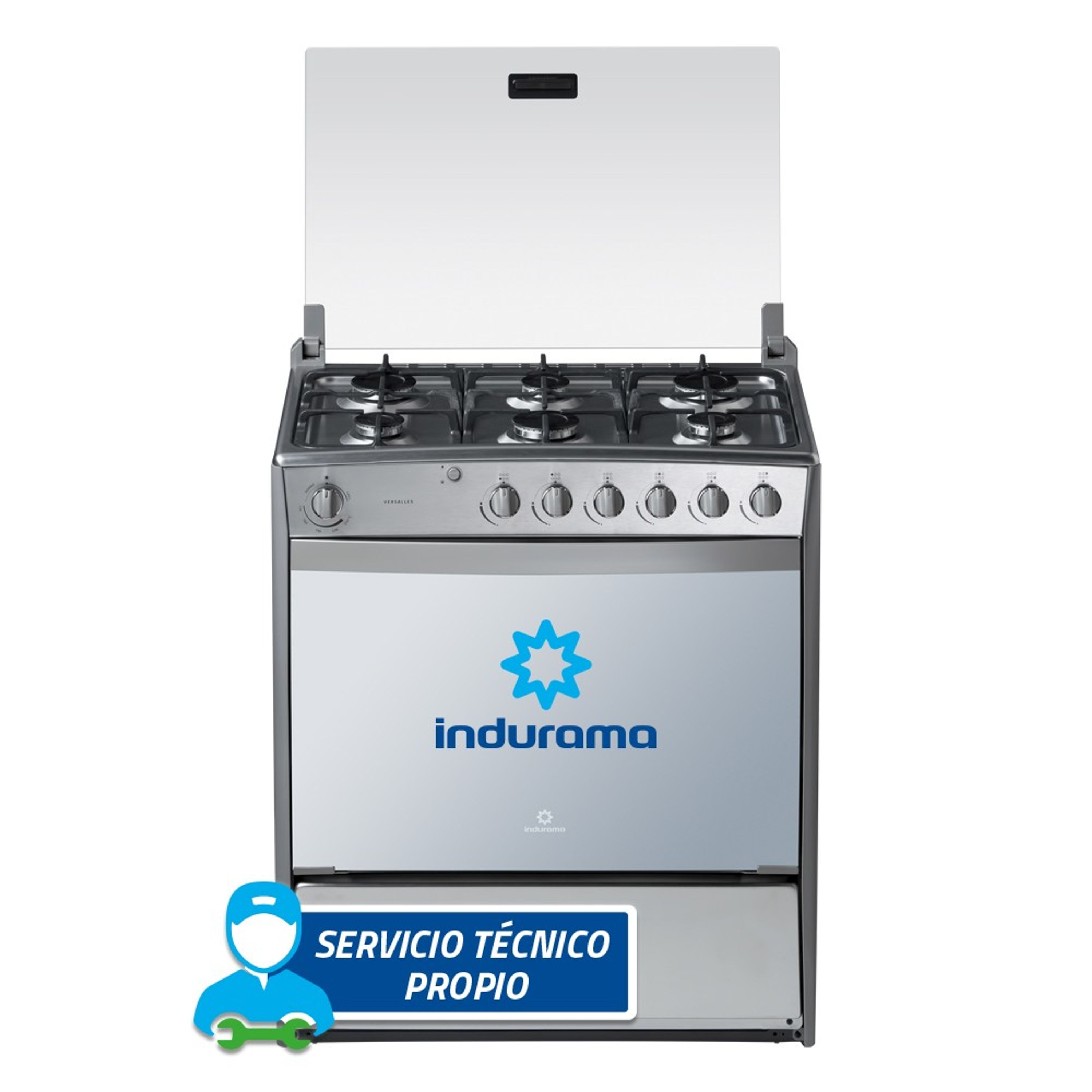 Cocina Indurama Versalles Quarzo 6 Hornillas Gris - Shopstar