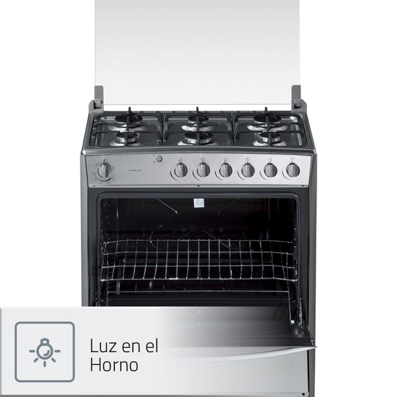 Cocina Indurama Versalles Quarzo 6 Hornillas Gris - Shopstar
