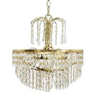 Lámpara De Cristal Bruselas 3 Luces Bronce