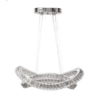 Lámpara De Cristal Con Dos Aros Cinta Led