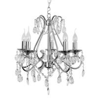 Lámpara De Cristal Ariana 5 Luces  Cromada