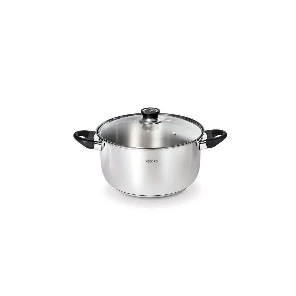 Olla Acero Inoxidable Inoxset Deluxe Tapa Vidrio N°22