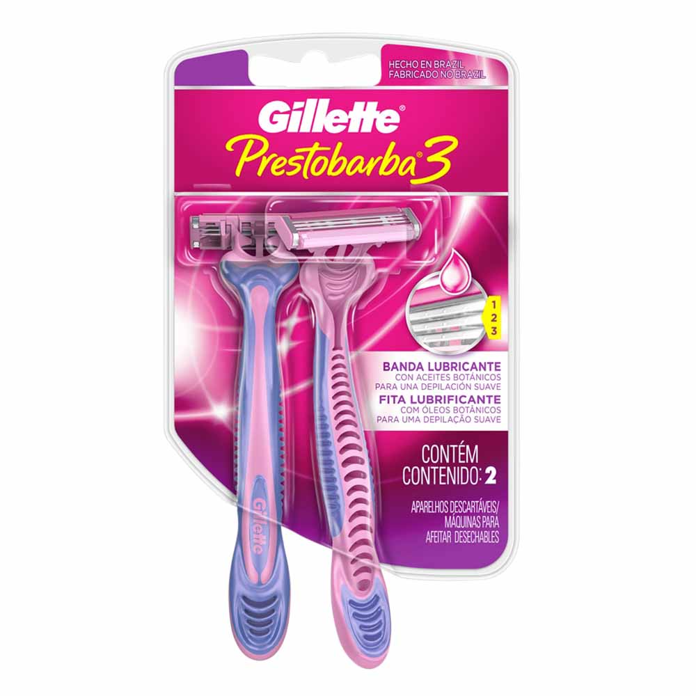 Máquina de Afeitar GILLETTE Prestobarba 3 Mujer Descartable Paquete 2un