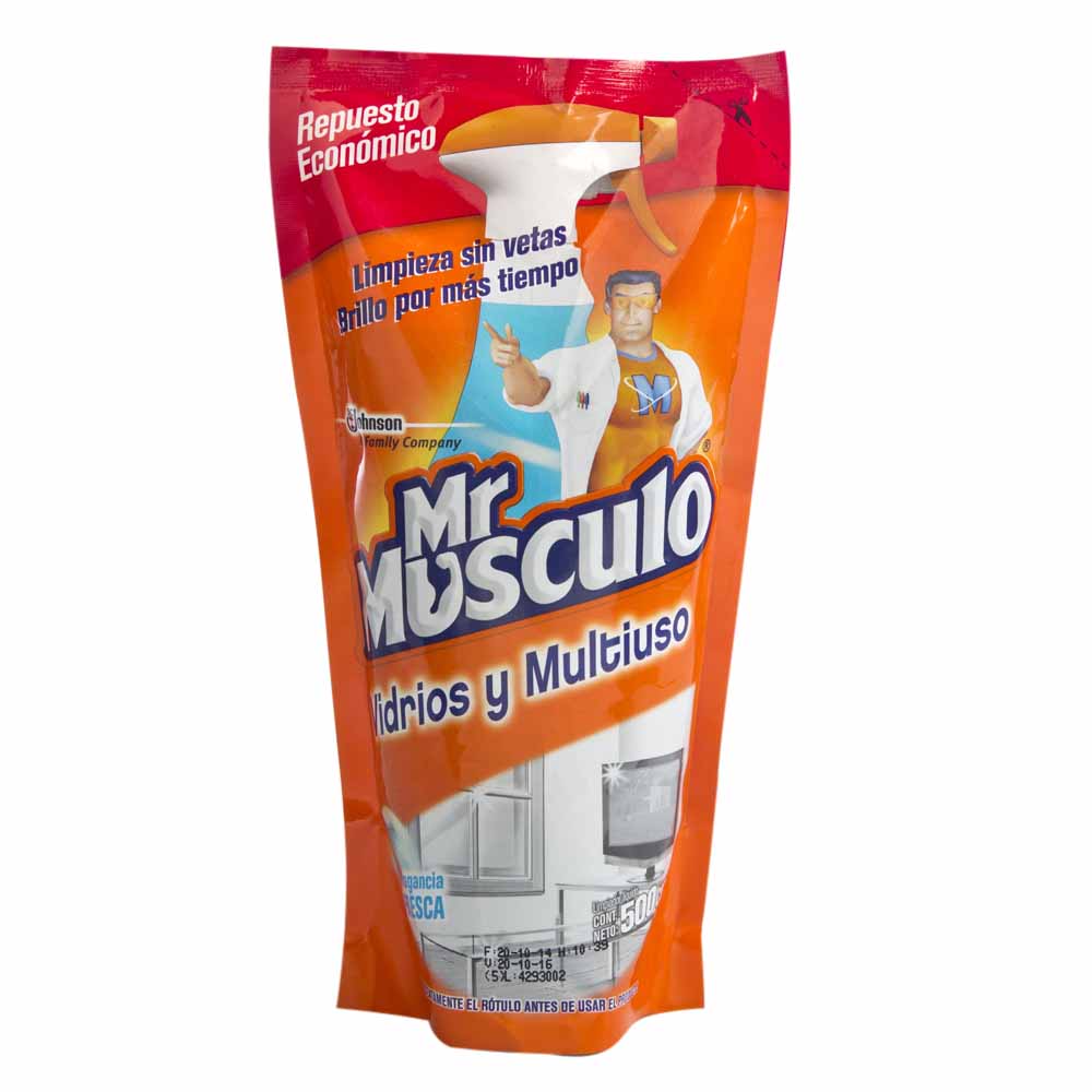 Limpia Vidrios MR. MÚSCULO Fragancia Fresca Doypack 500ml