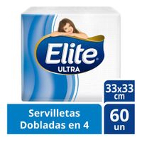 Servilletas de Papel ELITE Ultra Dobladas en 4 Paquete 60un