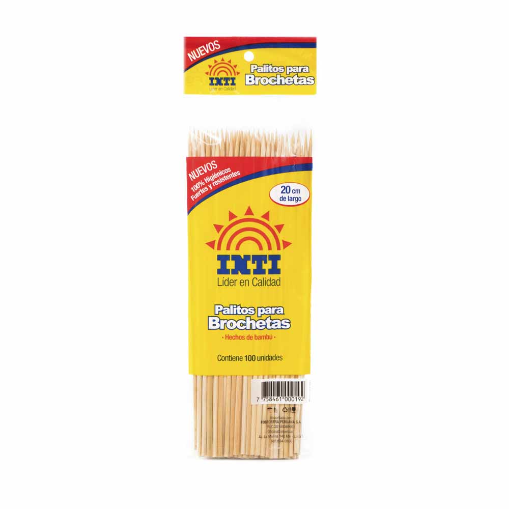 Brochetas INTI 20cm Bolsa 100un