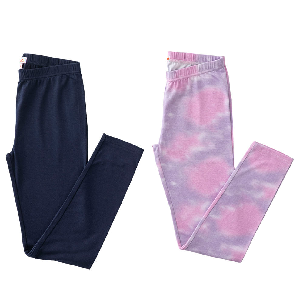 Leggins Pack x2 A EUREKA Teen Niña Algodón Azul Marino