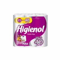 Papel Higiénico HIGIENOL Mega Rollo Doble Hoja Paquete 40un