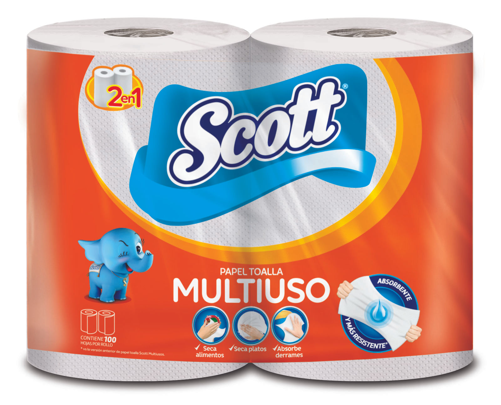Papel Toalla SCOTT Multiusos 2 en 1 Paquete 2un