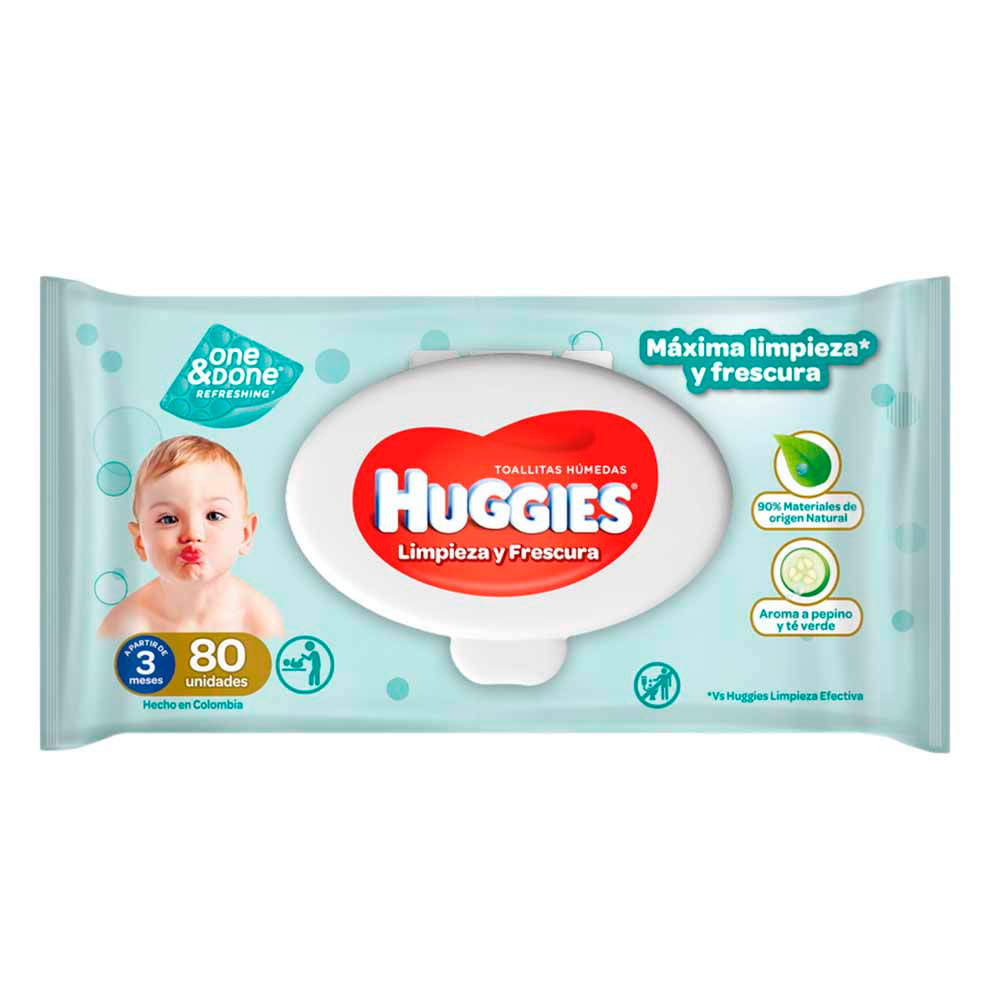 Toallitas Húmedas para Bebé HUGGIES One & Done Paquete 80un
