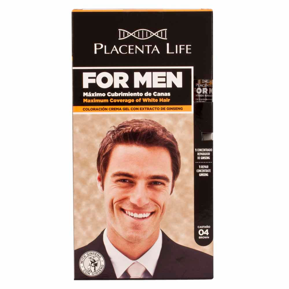 Tinte para Cabello PLACENTA LIFE For Men 4 Castaño Caja 1un