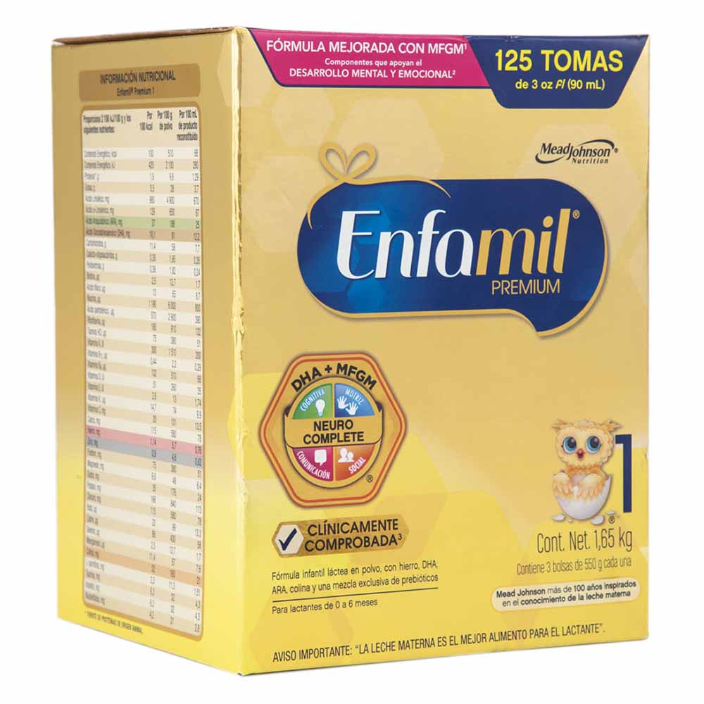 Fórmula Infantil MFGM ENFAMIL Premium 1 (0-6m) Caja 1.65Kg