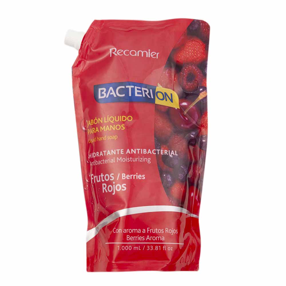 Jabón Líquido BACTERION Frutos Rojos 1L
