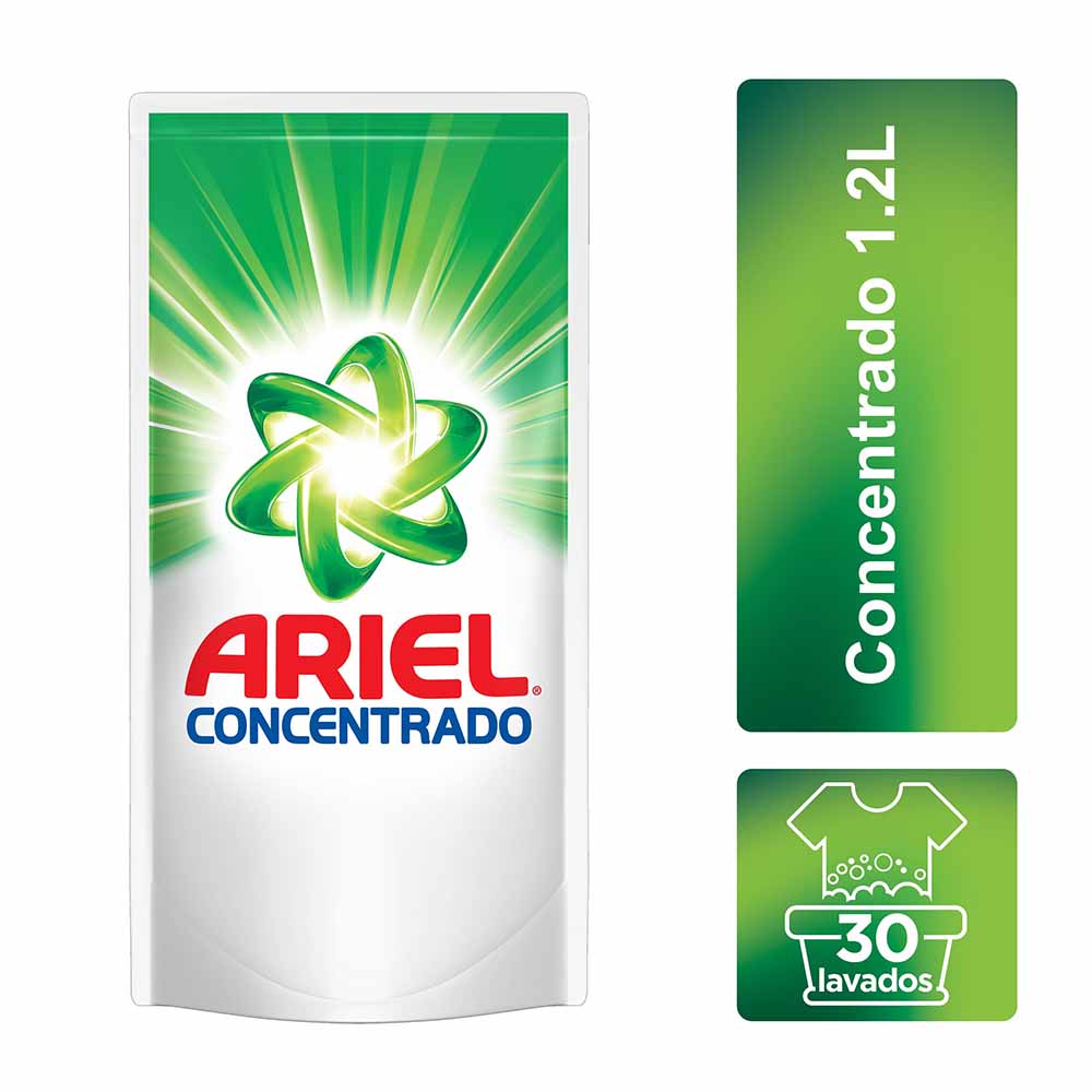 Detergente Líquido ARIEL Concentrado Doypack 1.2L