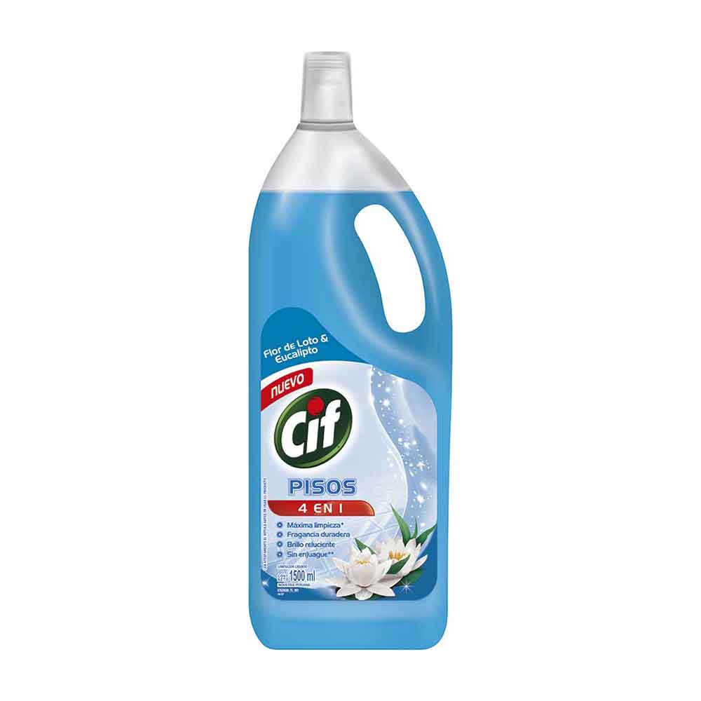 Limpiador de Pisos Líquido CIF Aroma Flor de Loto y Eucalipto Botella 1.5L