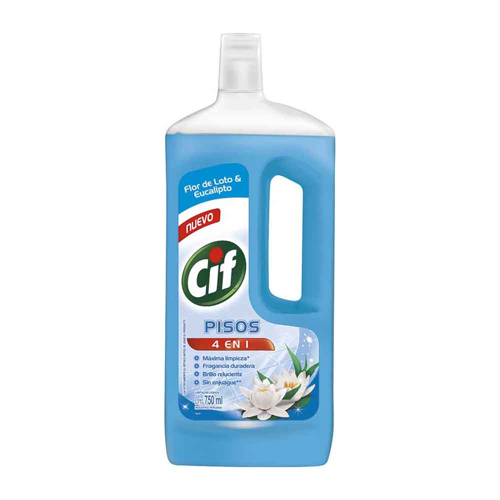 Limpiador de Pisos Líquido CIF Aroma Flor de Loto y Eucalipto Botella 750ml