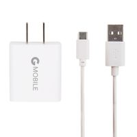 Cargador de pared G Mobile con cable tipo C a usb, 3A, carga rápida, blanco, 1m