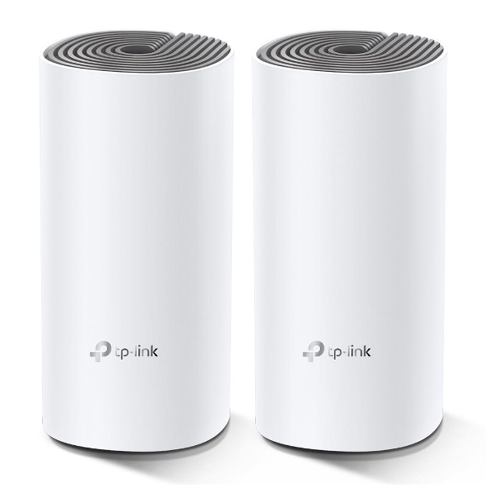 Sistema Wifi Mesh TP-Link Deco E4-3 Ac1200 pack x 2, doble banda, router y acces point, 2 puertos LAN, 2 antenas internas