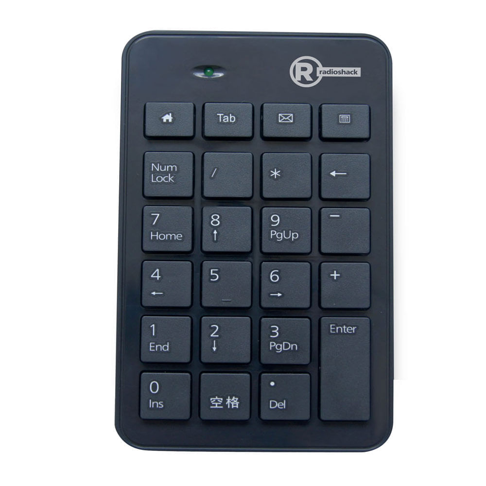 Teclado numérico Radioshack, membrana, conexión usb, número de teclas 23, negro