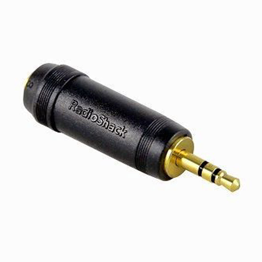 Adaptador para audífonos o micrófonos Radioshack 1/4"", puntas chapadas en oro